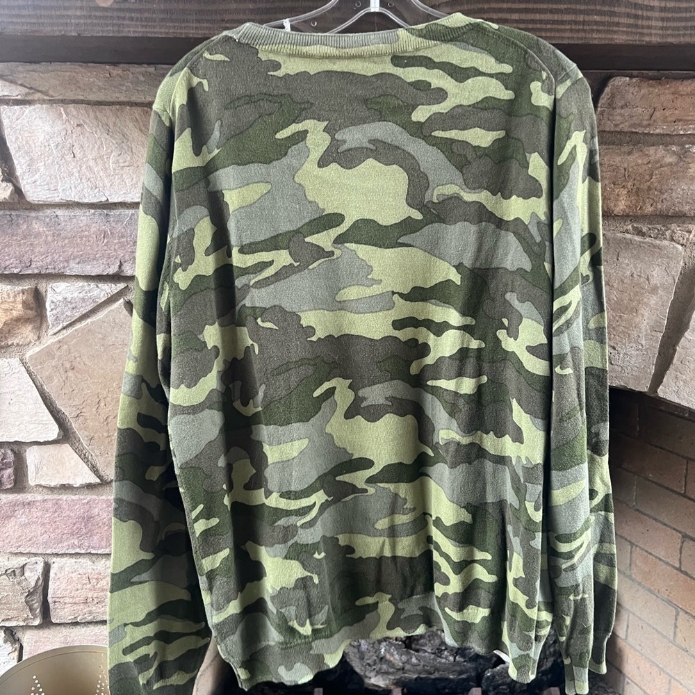 J Crew Camouflage Teddie Sweater XL - Picture 4 of 5